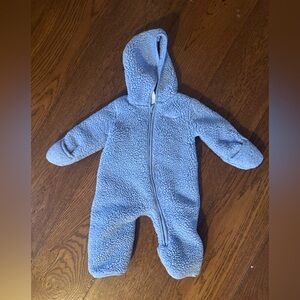 Nike Soft Blue Baby Winter Footie Onesie 6m